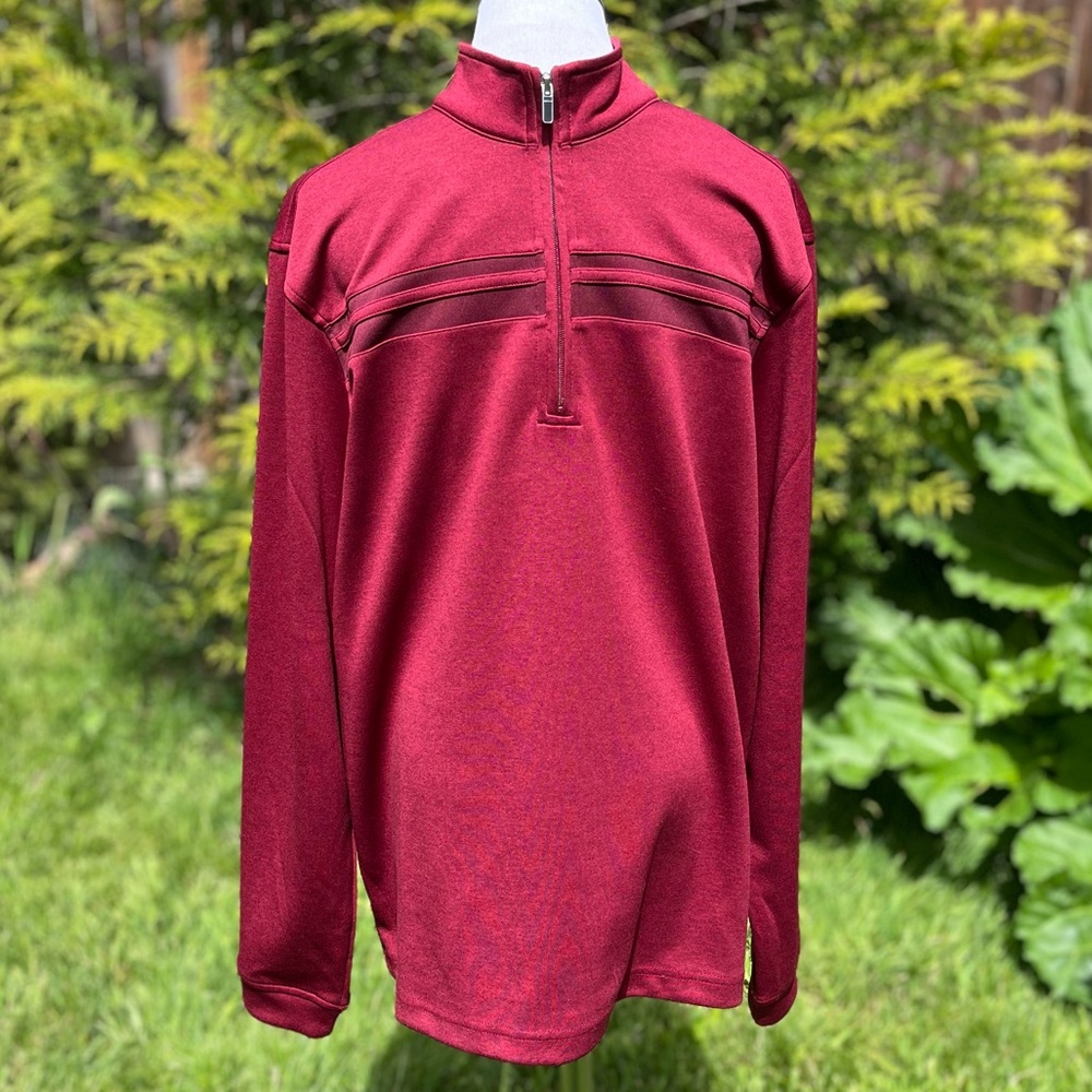 Pebble Beach Men’s Dry Luxe Long Sleeve 1/4‎ Zip Maroon Size M Golf Hiking Sport